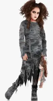 New Girls Undead Walker Zombie Halloween Costume Child Large (12-14)