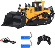Remote Control Bulldozer 1/16 RC Loader Tractor Toy 2.4Ghz RC Construction Vehicles RC Dozer Toys for Adults, 9 Channel Track Dozer Cars with Light & Sound