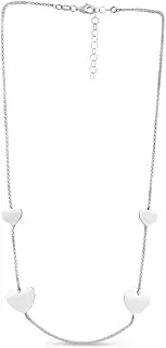 [JewelryWeb] 925 Sterling Silver Diamond-Cut and Polished Love Heart Including 3 Centimeters Bracelet Pear Shaped Lobster Clasp Rhodium Finish 1.5 mm Chain width 20 Centimeters Link-Bracelet for Women and Men