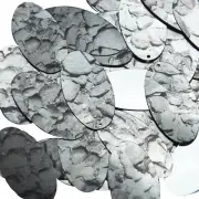 Oval Sequin 1.5" Gray Stone Rocks Pebbles Gravel Silver Metallic