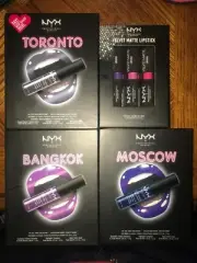 NYX CITY SET FACE PALETTE COLLECTION MATTE LIP CREAM+EYESHADOW+HIGHLIGHTER+BLUSH