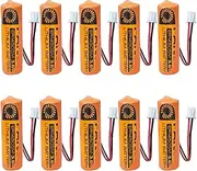 QULONG 10PCS ER14505M Battery 3.6V AA Size 2200mAh Non Rechargeable Lithium Battery Li-SOIC2 Battery with White Plug