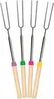 Marshmallow Roasting Sticks 4Pcs Extendable 32Inch Long Metal Barbecue Skewer...