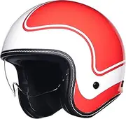 Jet Helmet Half Open Motorcycle Helmet with Integrated Half Helmet Retro 3/4 Motorcycle Helmet DOT/ECE Certification Adults Men Women Vintage Helmet