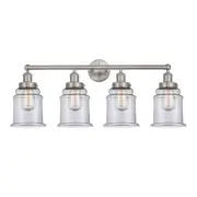 Innovations Lighting Canton 4 Light Bath Vanity, SN/Clear - 616-4W-SN-G182