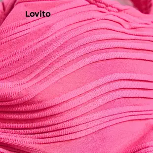 Lovito 女性感平結比基尼上衣（亮粉色） LNL36051 (玫紅色)