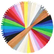 100 Pcs 22 Inch Nylon Invisible Zipper Bulk Colorful Conceal Zippers for Sewi...