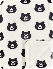 Yoga Sprout Mink Blanket with Sherpa Backing, Bear One Size,