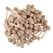 100 Pack of Mini 3 Inch Wood Honey Dipper Sticks - Individually Wrapped - Serve for Honey Jar Dispensing Wood color