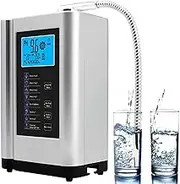 Water Ionizer,Aqua Ionizer,Water Purifier Machine PH 3.5-10.5 Alkaline Acid Water Machine,Up to -500mV ORP, 7 Water Settings/6000 Liters Per Filter/Auto-Cleaning/Intelligent Voice,Silver