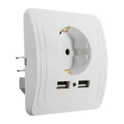 1.5A/2A Dual USB Ports Wall Charger Power Adapter Socket Outlet Panel Mount