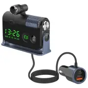 Fm Bluetooth Transmitter Car, 2 Microphones & QC3.0 +Type-C PD 18W HiFi Bass,...