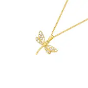 9ct Gold Diamond Dragonfly Pendant