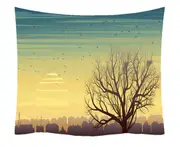 T63 95*73cm Late Autumn Sky Wall Hanging Carpet Beautiful Wall Background Cloth Tapestry Bedroom Living Room Decoration