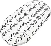 Abaodam Baby Cot Sheet Set Wash Stretchable Crib Cover Natural Cradle Fitted Sheet 360 Degree Elastic Machine Washable Geometric Striped Design