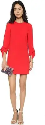 Tibi - Tie Sleeve Zip Up Back Dress in Scarlett Red, Size 2, New with Tags