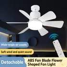 E27 Ceiling Fan 40W Socket Fan with Dimmable LED Light & Remote Controller
