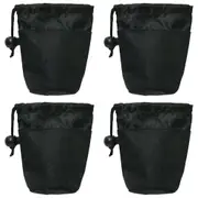 4x Rosewood Pet/Dog Puppy Treat Food Bag Draw String Storage Snack Pouch Black