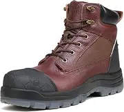 [HANDMEN] Work Boots for Men, 6" Composite Toe Waterproof Mens Work Boots, Non-Slip Puncture-Proof Safety Anti-Static Working Shoes 81N03