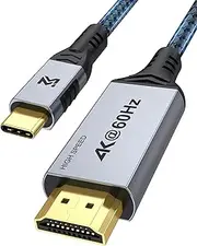 MOSHIMLI USB C to HDMI Cable 6FT, 4K@60Hz Type C to HDMI Cord for Home Theater, [Thunderbolt 3/4 Compatible] with iPhone 16/15 Series, Samsung Galaxy S24/S23 Series, MacBook, iPad, Monitor Screen, TV