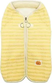 Teumessian Zip Up Fleece Dog Sweater for Small Dogs, D-Ring Leash Attachment, Soft and Warm, Yellow, XS