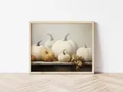 [Namly Design] Poster - White Pumpkins and Leaves