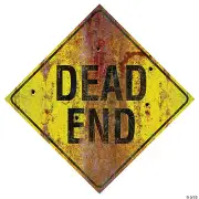 Dead End Metal Sign Halloween Prop Haunted House Wall Decor Party Road Blood New