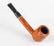 Briar Tobacco Smoking Pipe, Lovat Style, Metal Cooling Filter, Gold