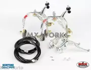 Dia-Compe MX1000 - MX128 (Tech-6) Silver & BlackBrake Set - Suits Old School BMX