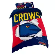 AFL Doona Quilt Cover With Pillow Case - Adelaide Crows - All Sizes -