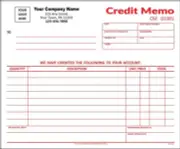 Custom Mid-Size Credit Memo Forms / 2 Part Carbonless - 8.5 x 7 - TMG127