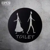 在飛比找momo購物網優惠-【OPUS 東齊金工】廁所標示牌-圓形款TOILET/戶外W