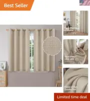 54” Grommet Faux Linen Curtains - Chic Privacy Light Filtering Drapes (Oatmeal)