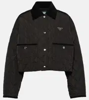 [Prada] Prada Re-Nylon quilted cropped jacket AU 14 black