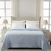 warmcloud Cooling Blanket Twin Size Cooling Blankets for Hot Sleepers Cooling Comforter Breathable Summer Thin Comforter Twin Size Bedding Cooling Duvet Blue and Grey
