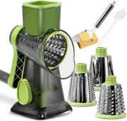 Rotary Cheese Grater, w/ Handle, Vegetable Shredder, Slicer, Changeable Blades