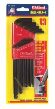 Eklind 13213 Alloy Steel SAE Long Arm Ball End Hex Key Set 0.05 to 3/8 in.