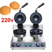 New 220V Ice Cream Burger Maker UFO Double Head Ice Cream Filling Waffle Maker