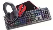 TekNmotion 4-In-1 GAMING BUNDLE: Keyboard, Mouse, Headset, Mousepad PC