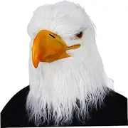 Eagle Mask Safe Latex Bald Eagle Costume Breathable Funny Bird Mask Realistic Elastic Halloween Mask for Christmas, Easter, Carnival, Masquerade, Bald Eagle Costume