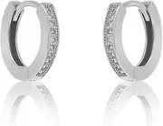 Samyuktha Exclusive 925 Sterling Silver Zircon Bali/Earrings Girls and Women Size 10 MM_Comfortable_Easy to Wear - Single Line Micro Setting (Artificial Diamond)