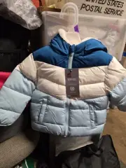 Swiss Tech Baby Blue 12 Month Puffy Jacket With Hood NWT