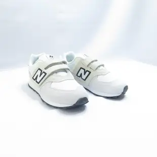 New Balance 574 中童 復古休閒鞋 寬楦 麂皮 PV574WB1 白灰【iSport】