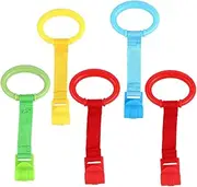 GLSTOY Infant Bed Pull Ring Set Learning Pull Rings Hand Holders for Toddlers 5 Pack