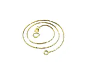 Solid 925 Sterling Silver Box Chain Necklace in Gold Layered