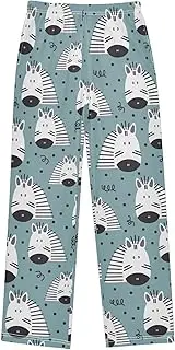 [ZZXXB] Zebra Polka Dot Boys Long Pants Soft Trousers Elastic Waist Kids Lounge Bottoms with Pockets S-XL