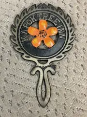 Vintage Cast Iron Footed Trivet Advertising KAPOK TREE INN 8" x 5"