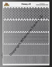 Honey v3 Mesh Fishing Lure Airbrush Stencil - Large Format 5in1 - Mylar Reusable