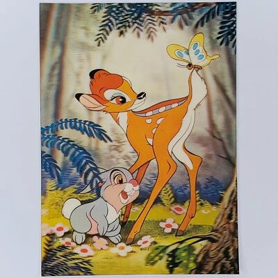 Bambi Thumper Lenticular Postcard Disney Japan Vintage Blank 3D Holograph 4x6