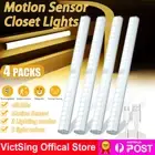 LED USB Motion Sensor Cabinet Light Magnetic Strip Kitchen Closet Night Lamp Bar